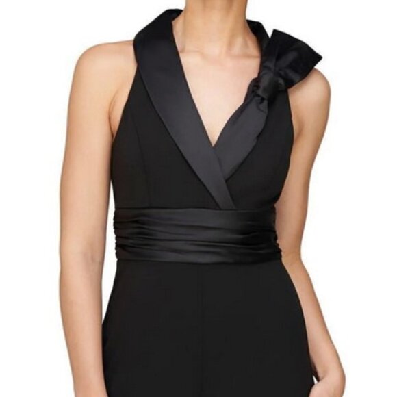 JS Collections Janice Satin Trim Crepe Jumpsuit - Picture 5 of 5